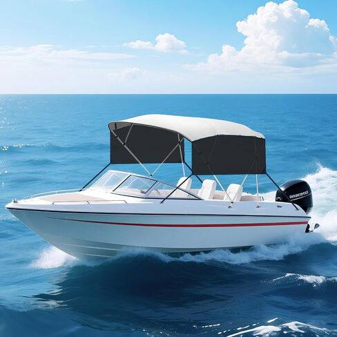 Detachable Clip in Bimini Top Mesh Sidewalls, Boat Sun Shade Universal Fit for 4 Bow Bimini Tops, with Straps Clips (Bimini Tops Not Included) in Saudi Arabia