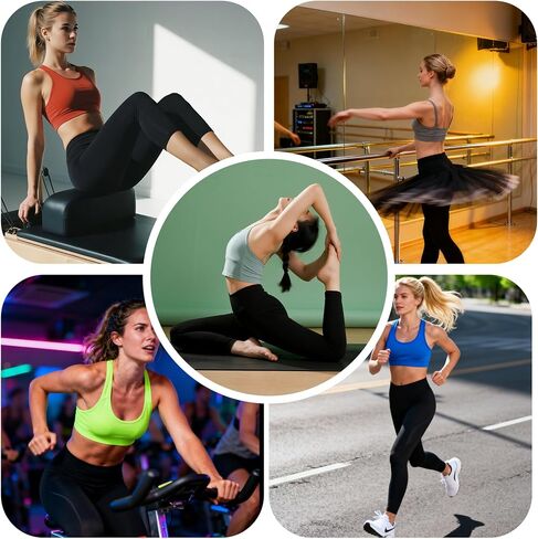 Pilates Grip Socks for Women,Striped Yoga Non Slip Cushioned Long Socks for Barre, Dance, Workout 3 Pairs in Kuwait