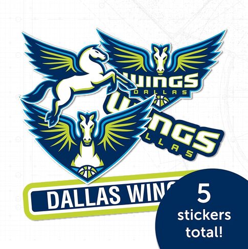ملصق Desert Cactus Dallas Wings من WNBA للسيدات الرابطة الوطنية لكرة السلة مرخص رسميًا من الفينيل لزجاجة مياه للكمبيوتر المحمول ودفتر قصاصات السيارة (النوع 2) in Saudi Arabia
