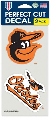 ملصق Wincraft MLB Baltimore Orioles ذو القطع المثالي (مجموعة من 2)، 4 بوصة × 4 بوصة in Kuwait