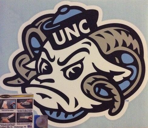 Craftique UNC North Carolina Tar Heels، ملصق فينيل مقطوع بالقالب كبير ممتاز، لوحة Cornhole Auto in Kuwait