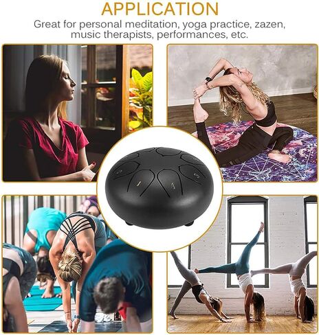 Vilihkc Steel Tongue Drum 11 Notes 6 Inches Dia Lotus type Hand Drum Healing Drum Percussion Drums Instrument Steel Drum C-Key Handpan Drum in Kuwait