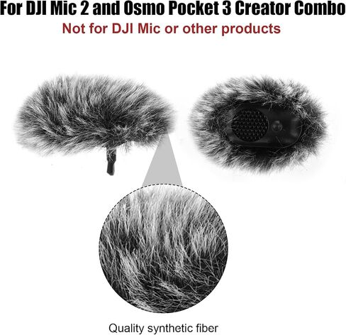 2 Pack Mic Windscreen for DJI 2, Furry Wind Muff Foam Cover Pop Filter for Microphone (Grey) in Saudi Arabia