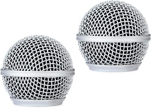 SM58 RK143G Replacement Grille for Shure SLXD24D/SM58 Dual Wireless System with 2 SLXD2/58 Handheld Transmitters 2-Pack, with Windscreen, Silver Color, 2 Pack in Kuwait