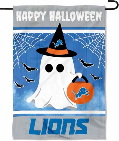 Detroit Lions Happy Halloween Garden Flag Double Sided Banner in Saudi Arabia