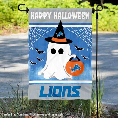 Detroit Lions Happy Halloween Garden Flag Double Sided Banner in Saudi Arabia