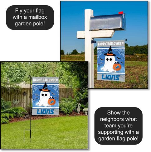 Detroit Lions Happy Halloween Garden Flag Double Sided Banner in Saudi Arabia