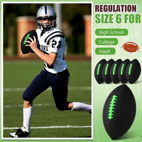 Syhood 12 Pack Composite Leather Footballs Official Size Footballs Bulk Leather Inflatable Football with Pump Regulation Highschool College Football for Training and Recreational Play in Saudi Arabia