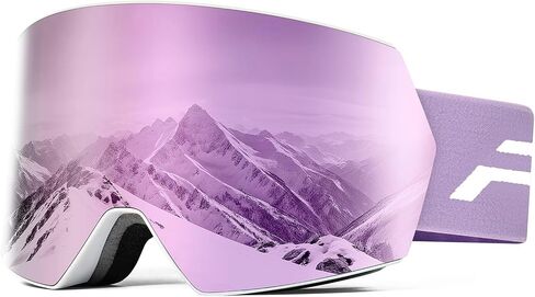 Ski Goggles for Men Women,Frameless UV Protection OTG Anti-fog Snowboard Snow Skating Goggles in Kuwait