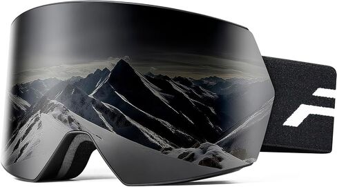 Ski Goggles for Men Women,Frameless UV Protection OTG Anti-fog Snowboard Snow Skating Goggles in Kuwait