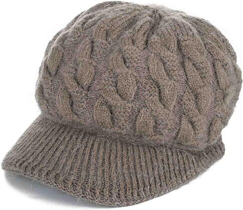 Winter Hats Knitted Beanie Hat with Visor Slouchy Skull Hat Warm Beanie Cap Headwear for Women in Saudi Arabia