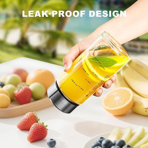 Yirilan 12 oz glass bottles with lids, 4 Pack Glass Juice Bottles, Reusable Water Bottle for Juicing, Stainless Steel Lids Juicer Bottles, Leakproof, BPA Free in Saudi Arabia