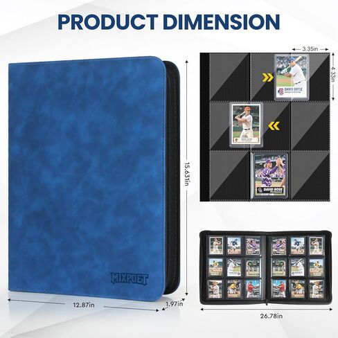 Top Loader Card Binder 4 Pocket with Sleeves Holds 112 Top Loaders Storage, Trading Cards Collector Album, Sports Cards YGO MTG TCG, Collection Folder Collectible Games (FOR TOP LOADERS ONLY) in Kuwait