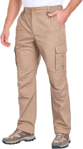 Work Cargo Pants for Men, Tactical Ripstop Pants with 10 Pockets, Hiking Water Resistant Lightweight in Saudi Arabia