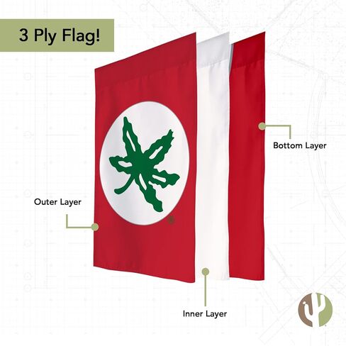 Desert Cactus The Ohio State University TOSU Garden Flag – 19 x 12 inch Ohio State Buckeyes Banner, For Outdoor Display and Events (Design K) in Saudi Arabia