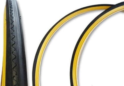 CYCLEZ 27 x 1 1/4 Classic Wired Clincher Bicycle Tire Kit Multiple Colors Smooth Tread Tires for 27 Inch Touring, Road, Fixed Gear Bikes Replacement Bike Tire Kit in Saudi Arabia