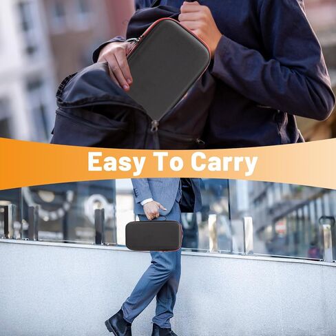 Portable Black Portable Wireless Microphone Case with 2 Mic Foam Covers, Handheld Dual Mic Case, Portable Zipper Microphone Carrying Storage Box for Singing Recivers Adapter Audio Cable Power Cord in Saudi Arabia