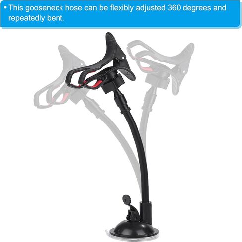 PATIKIL 12 "Gooseneck، 1/4"-20 أنثى إلى ذكر خيط معدني عالمي خرطوم مرن ذراع معقوفة أنبوب تمديد حامل مع تقليل مسامير لكاميرا العمل، الهاتف، الميكروفون، أسود in Saudi Arabia