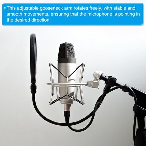 PATIKIL 12 "Gooseneck، 1/4"-20 أنثى إلى ذكر خيط معدني عالمي خرطوم مرن ذراع معقوفة أنبوب تمديد حامل مع تقليل مسامير لكاميرا العمل، الهاتف، الميكروفون، أسود in Saudi Arabia