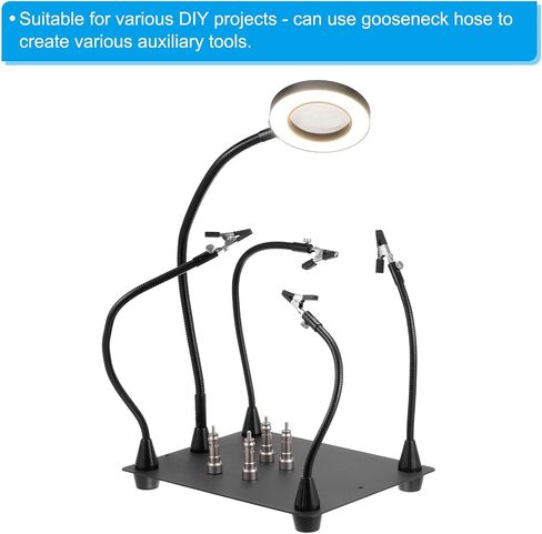 PATIKIL 12 "Gooseneck، 1/4"-20 أنثى إلى ذكر خيط معدني عالمي خرطوم مرن ذراع معقوفة أنبوب تمديد حامل مع تقليل مسامير لكاميرا العمل، الهاتف، الميكروفون، أسود in Saudi Arabia