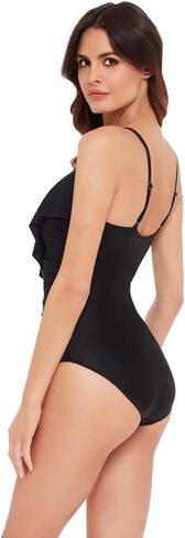 MagicSuit Women's Swimwear Solid Isabel Tummy Control Ruffle Front Soft Cup One Piece Swimsuit in Saudi Arabia
