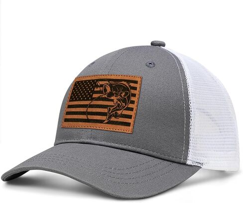 Fishing Hat Fishing Gifts for Men Bass Fish Flag Baseball Cap Trucker Hats in Kuwait
