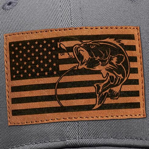 Fishing Hat Fishing Gifts for Men Bass Fish Flag Baseball Cap Trucker Hats in Kuwait