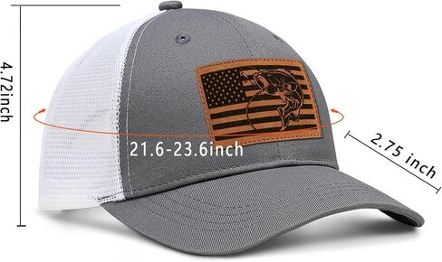 Fishing Hat Fishing Gifts for Men Bass Fish Flag Baseball Cap Trucker Hats in Kuwait