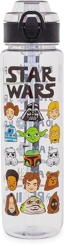 زجاجة مياه بلاستيكية لشخصيات كرتونية من الفضة بافلو ستار وورز مع غطاء وحزام للقفل، 33 أونصة in Kuwait