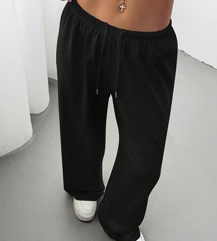 Womens Sweatpants 2025 Fall Baggy Wide Leg Sweatpant Fleece Lined Straight Leg Sweat Pants in Saudi Arabia