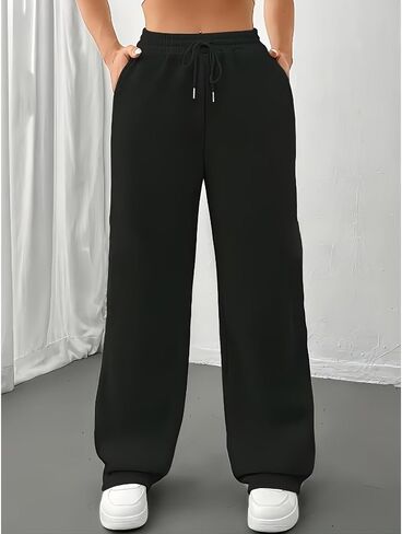 Womens Sweatpants 2025 Fall Baggy Wide Leg Sweatpant Fleece Lined Straight Leg Sweat Pants in Saudi Arabia