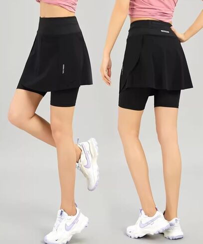 Women's Athletic Skort 5" Quick-Dry with Pockets, High Waist Tummy Control for Running Tennis Workout in Saudi Arabia