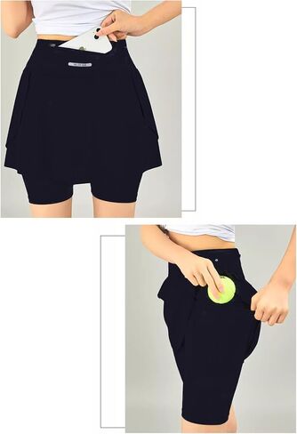 Women's Athletic Skort 5" Quick-Dry with Pockets, High Waist Tummy Control for Running Tennis Workout in Saudi Arabia