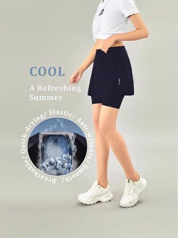 Women's Athletic Skort 5" Quick-Dry with Pockets, High Waist Tummy Control for Running Tennis Workout in Saudi Arabia