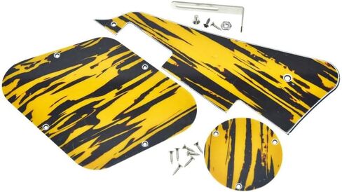 Dopro LP Guitar Pickguard اللوحة الخلفية غطاء التجويف الخلفي لوحة التبديل ودعامة تثبيت من الصلب النيكل مع مسامير تثبيت Pickguard من الصلب لمرآة USA Les Paul in Saudi Arabia