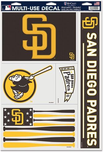San Diego Padres Multi Use Decal Sheet Friar in Saudi Arabia