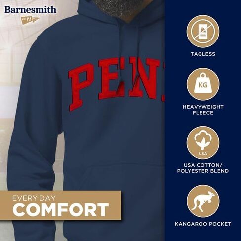 Barnesmith NCAA Unisex Hooded Sweatshirt, Veritas Logo in Tackle Twill Applique in Kuwait