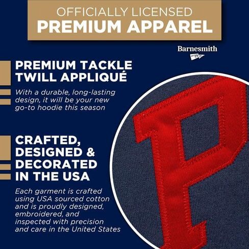 Barnesmith NCAA Unisex Hooded Sweatshirt, Veritas Logo in Tackle Twill Applique in Kuwait