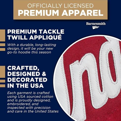 Barnesmith NCAA Unisex Hooded Sweatshirt, Veritas Logo in Tackle Twill Applique in Kuwait