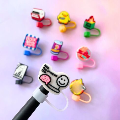 مضحك القش توبر متعة لطيف Kawaii كأس غطاء سيليكون غطاء ل ميمي الشرب بهلوان ديكور زجاجة ماء الكبار الرجال النساء ممرضة المرفقات الطبية الملحقات لوازم العمل الهدايا المكتبية in Saudi Arabia