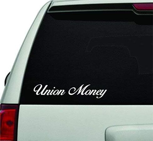 Dabbledown Decals Union Money Small Version Car Window Windshield Lettering Decal Sticker Decals Stickers Girl JDM Drift in Saudi Arabia
