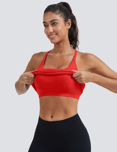 MathCat Seamless Workout Tank Tops for Women with Built in Bra, Spaghetti Strap Ribbed Athletic Strappy Back Yoga Shirts in Saudi Arabia