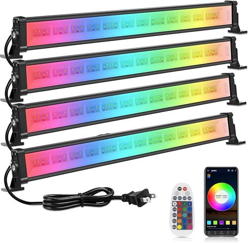 MEIKEE 42W أضواء غسالة الجدار، RGBCW التطبيق الذكي للماء في الهواء الطلق شريط ضوء LED، RGB لون تغيير ضوء DJ المرحلة الإضاءة لعيد الميلاد عيد الهالوين حفلة عيد ميلاد 4 حزمة in Saudi Arabia