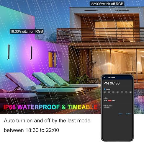 MEIKEE 42W أضواء غسالة الجدار، RGBCW التطبيق الذكي للماء في الهواء الطلق شريط ضوء LED، RGB لون تغيير ضوء DJ المرحلة الإضاءة لعيد الميلاد عيد الهالوين حفلة عيد ميلاد 4 حزمة in Saudi Arabia