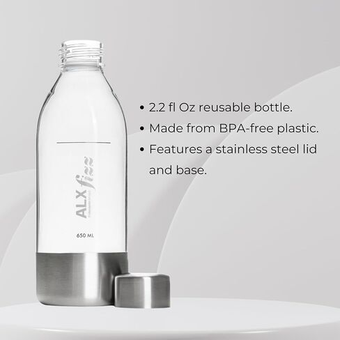 | زجاجة بلاستيكية ALXfizz سعة 21.98 أونصة سائلة لتغويز المياه | المتانة وقابلية النقل | خالية من مادة BPA | لا روائح أو نكهات | متوافق مع أجهزة غاز ALXfizz in Saudi Arabia