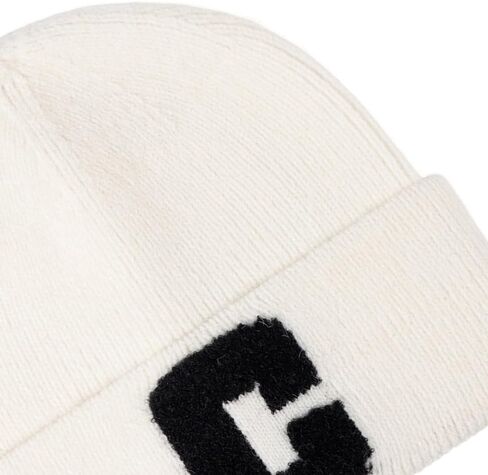 Knit Beanie Hat with Letter C Patch for Women and Men - Cozy Winter Warm Cap in Saudi Arabia