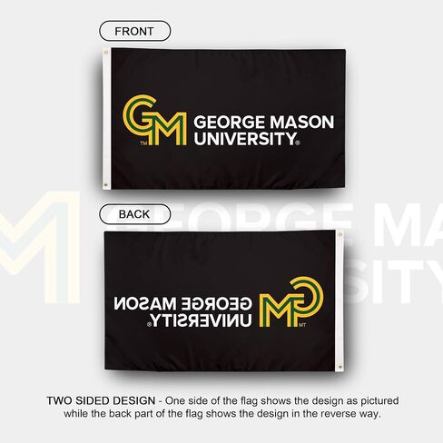 Desert Cactus George Mason University GMU Flag - 3 x 5 Feet Patriots Banner, Indoor/Outdoor Durable Fabric, 100% Polyester Design (Green) in Saudi Arabia