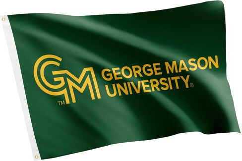 علم جامعة GMU من Desert Cactus George Mason - لافتة باتريوت مقاس 3 × 5 أقدام، قماش متين للاستخدام الداخلي والخارجي، تصميم بوليستر 100% (أخضر) in Kuwait