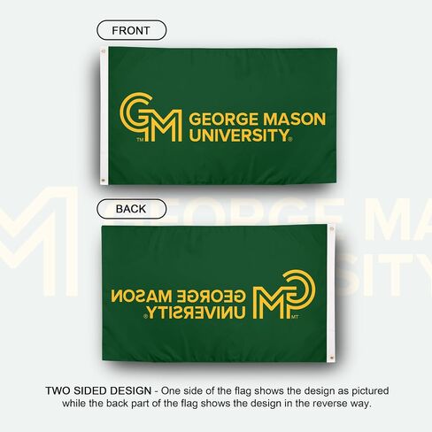 علم جامعة GMU من Desert Cactus George Mason - لافتة باتريوت مقاس 3 × 5 أقدام، قماش متين للاستخدام الداخلي والخارجي، تصميم بوليستر 100% (أخضر) in Kuwait