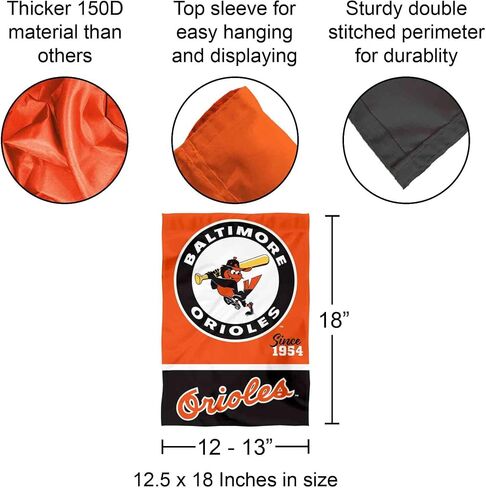 Baltimore Orioles Retro Vintage Throwback Double Sided Garden Flag in Saudi Arabia